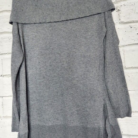 Caslon 3-in-1 Side Slit Convertible Cowl Neck Sweater Tunic Size Large Gray - Picture 9 of 12